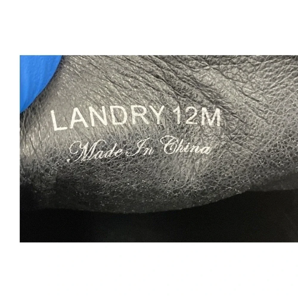 Donald Pliner Landry Mens Black‎ Leather Slip On Loafers Penny Shoes Size 12M